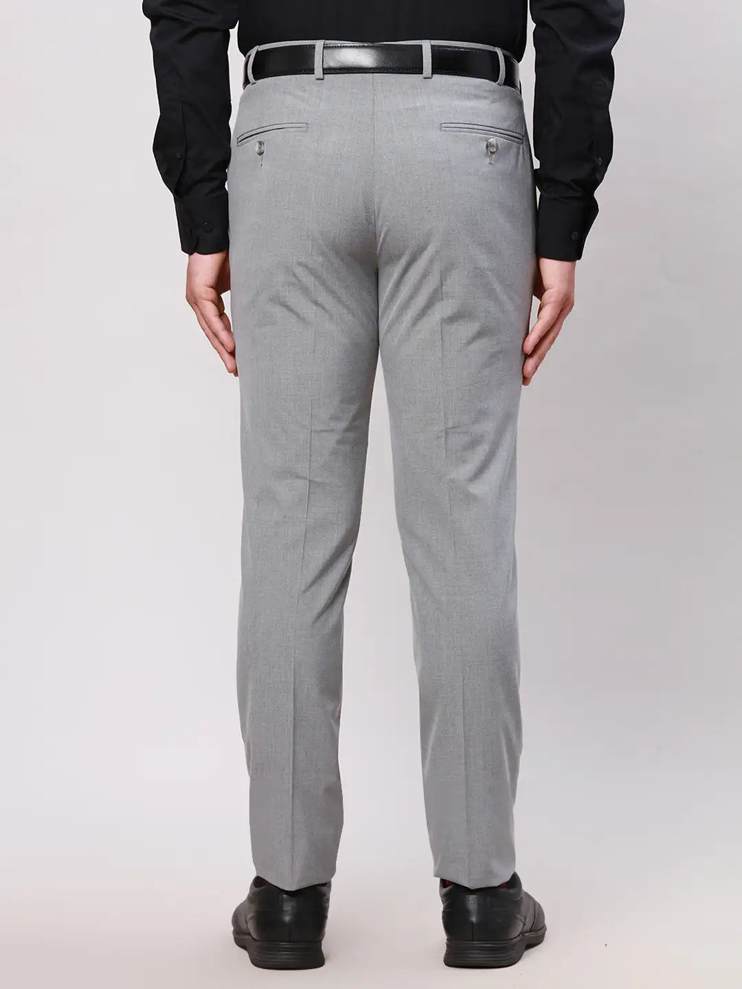 Men Grey Neo Fit Twill Polyester Blend Trouser