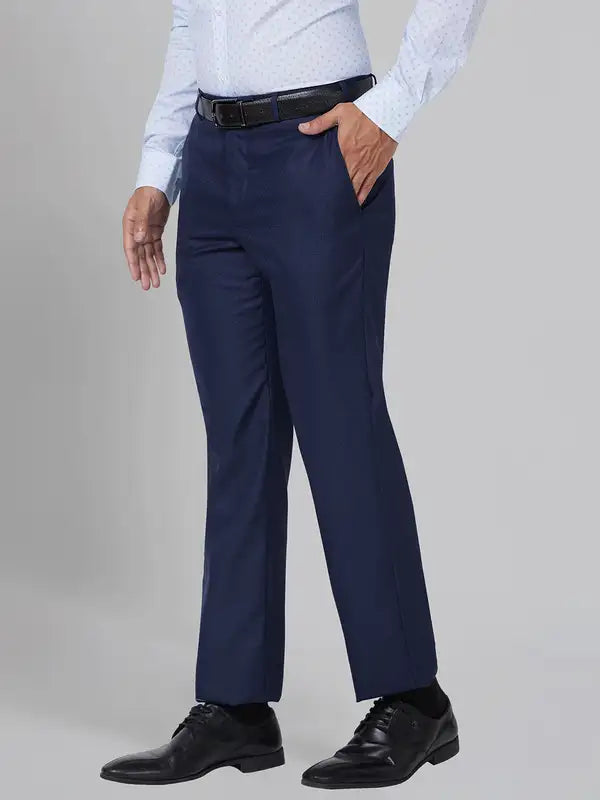 Men Smart Fit Blue Trouser