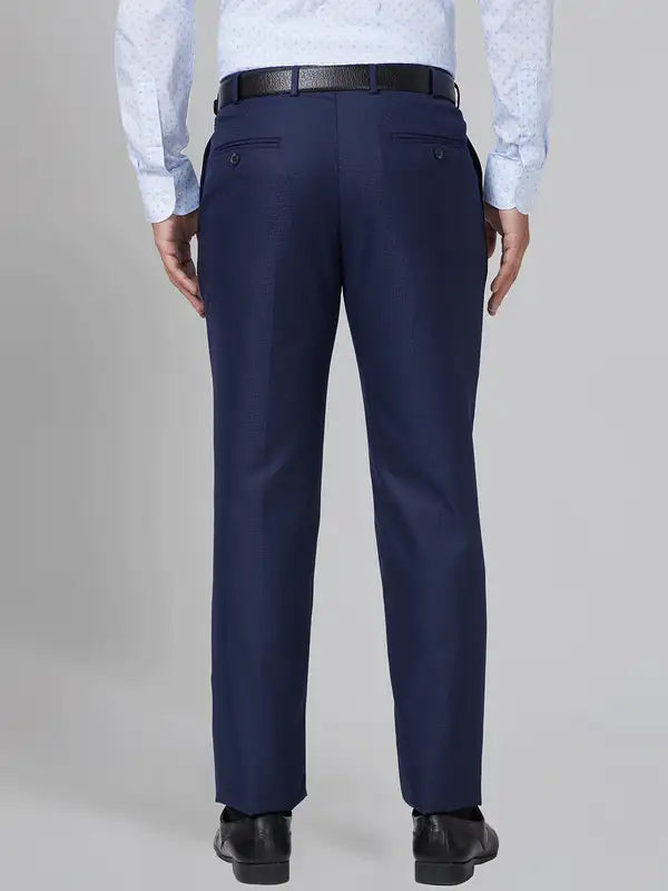 Men Smart Fit Blue Trouser