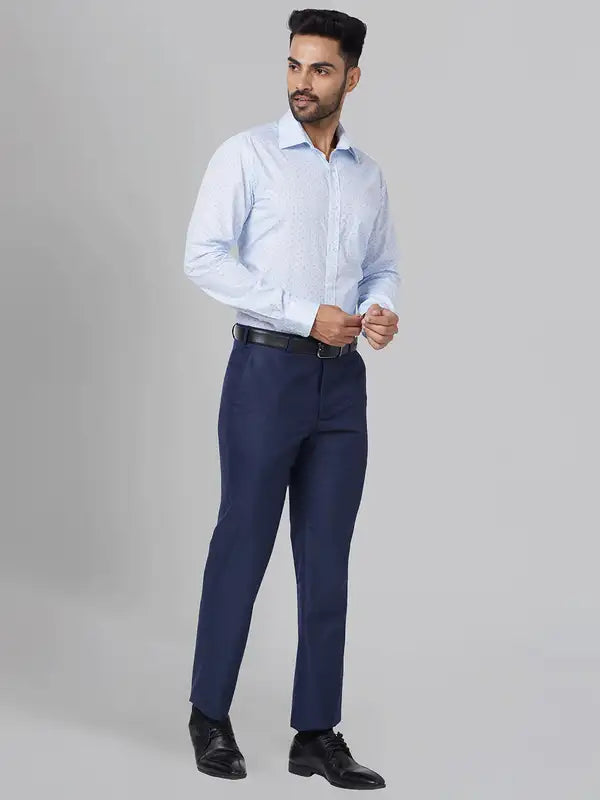 Men Smart Fit Blue Trouser