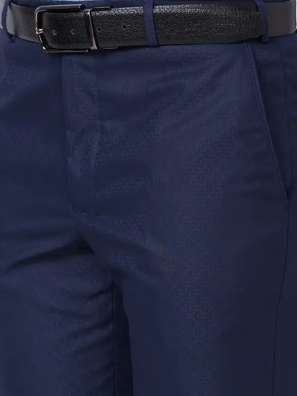Men Smart Fit Blue Trouser