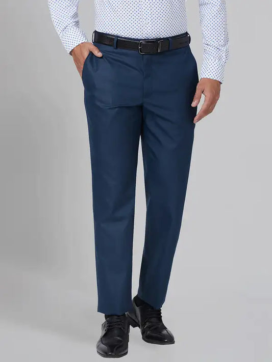 Men Smart Fit Blue Trouser