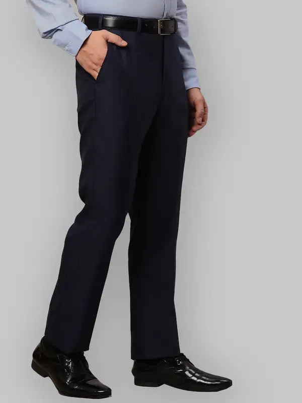 Men Smart Fit Blue Trouser