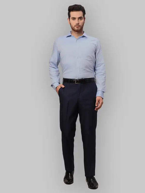 Men Smart Fit Blue Trouser