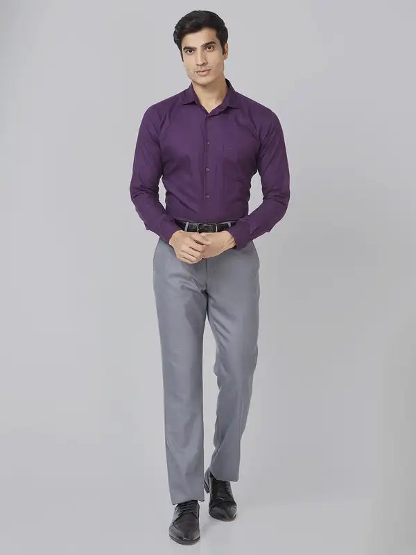 Men Smart Fit Violet Trouser