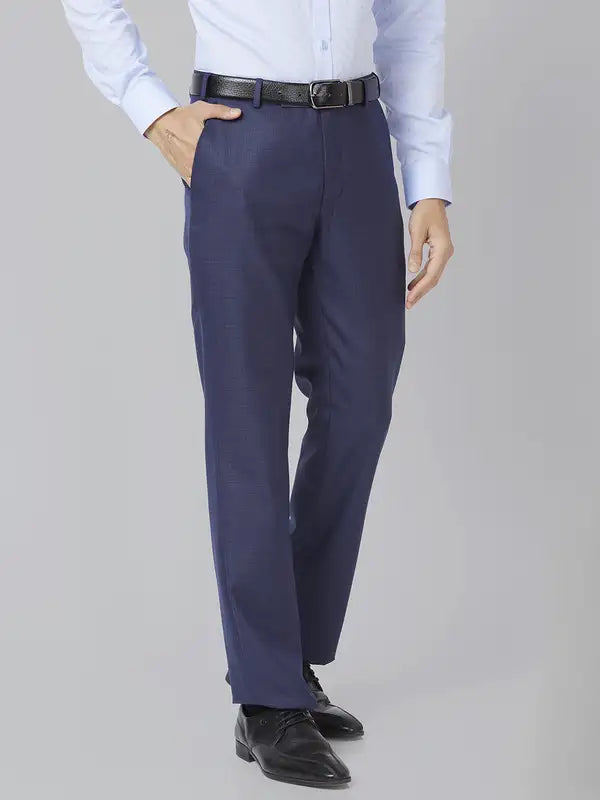 Men Smart Fit Blue Trouser
