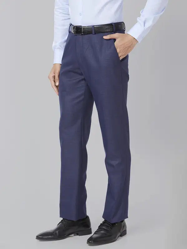 Men Smart Fit Blue Trouser