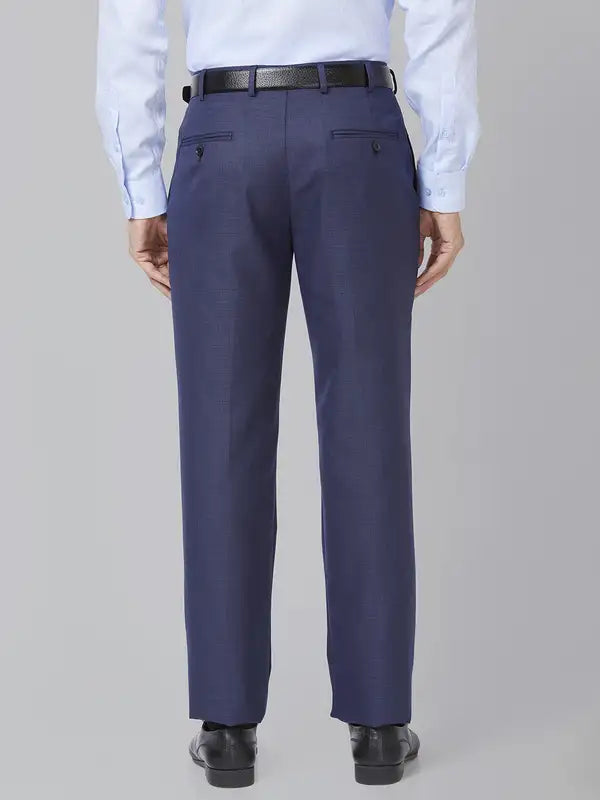 Men Smart Fit Blue Trouser