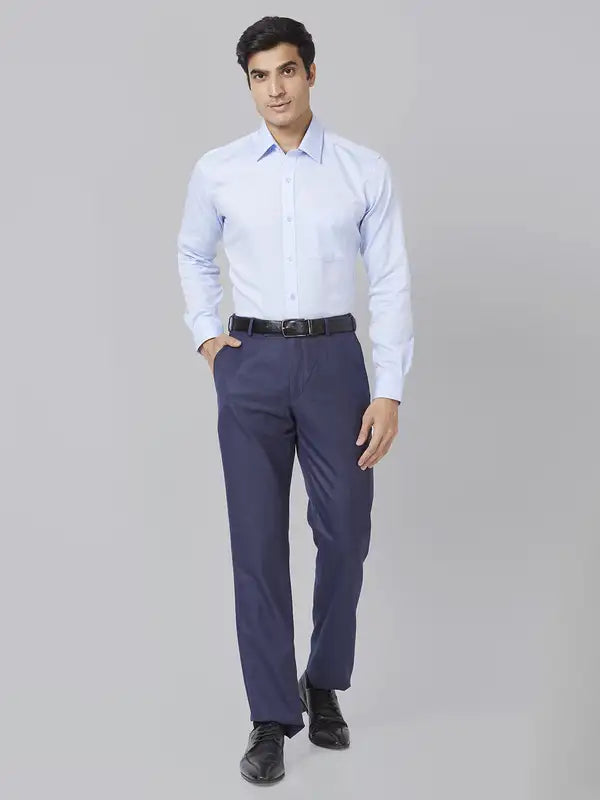 Men Smart Fit Blue Trouser