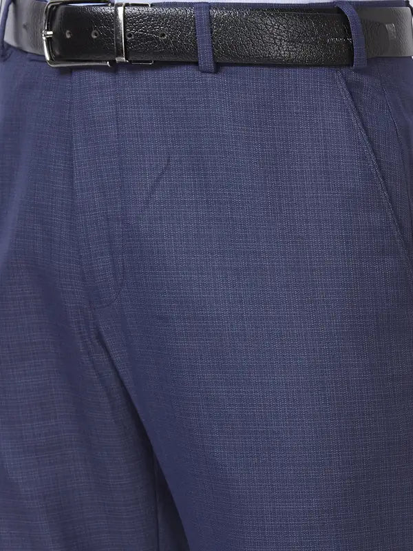 Men Smart Fit Blue Trouser