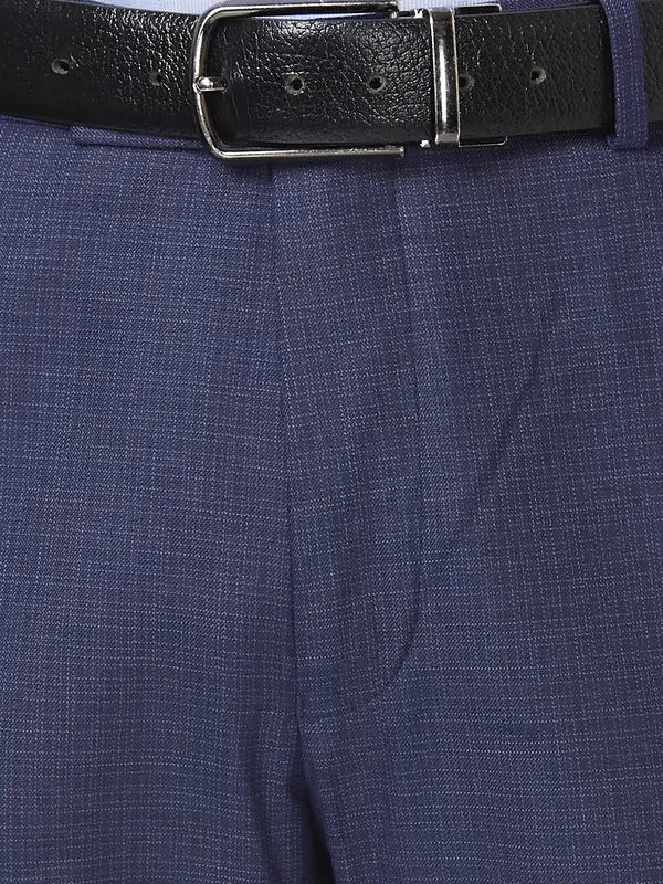 Men Smart Fit Blue Trouser