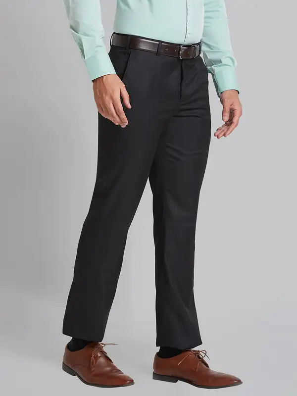 Men Smart Fit Blue Trouser