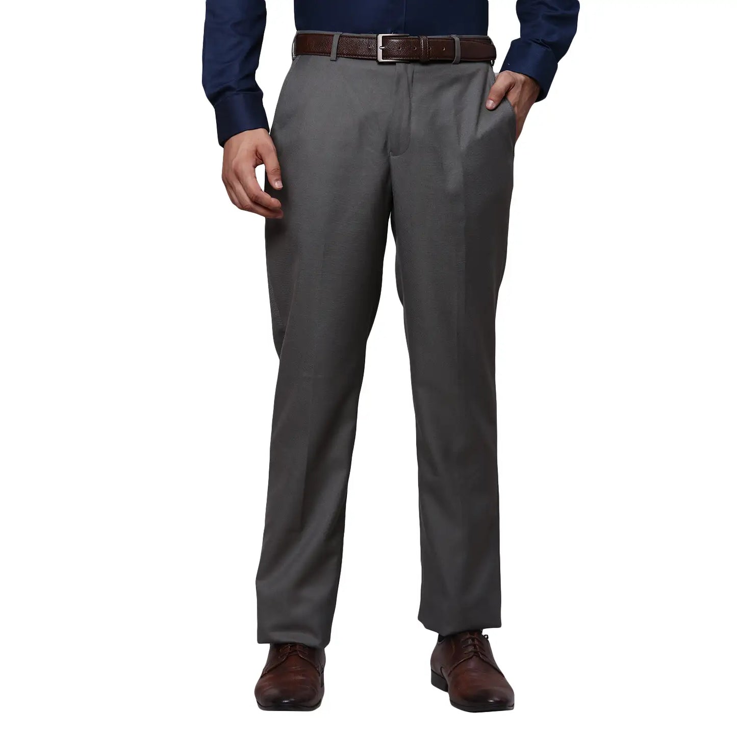 Men Regular Fit Blue Trouser