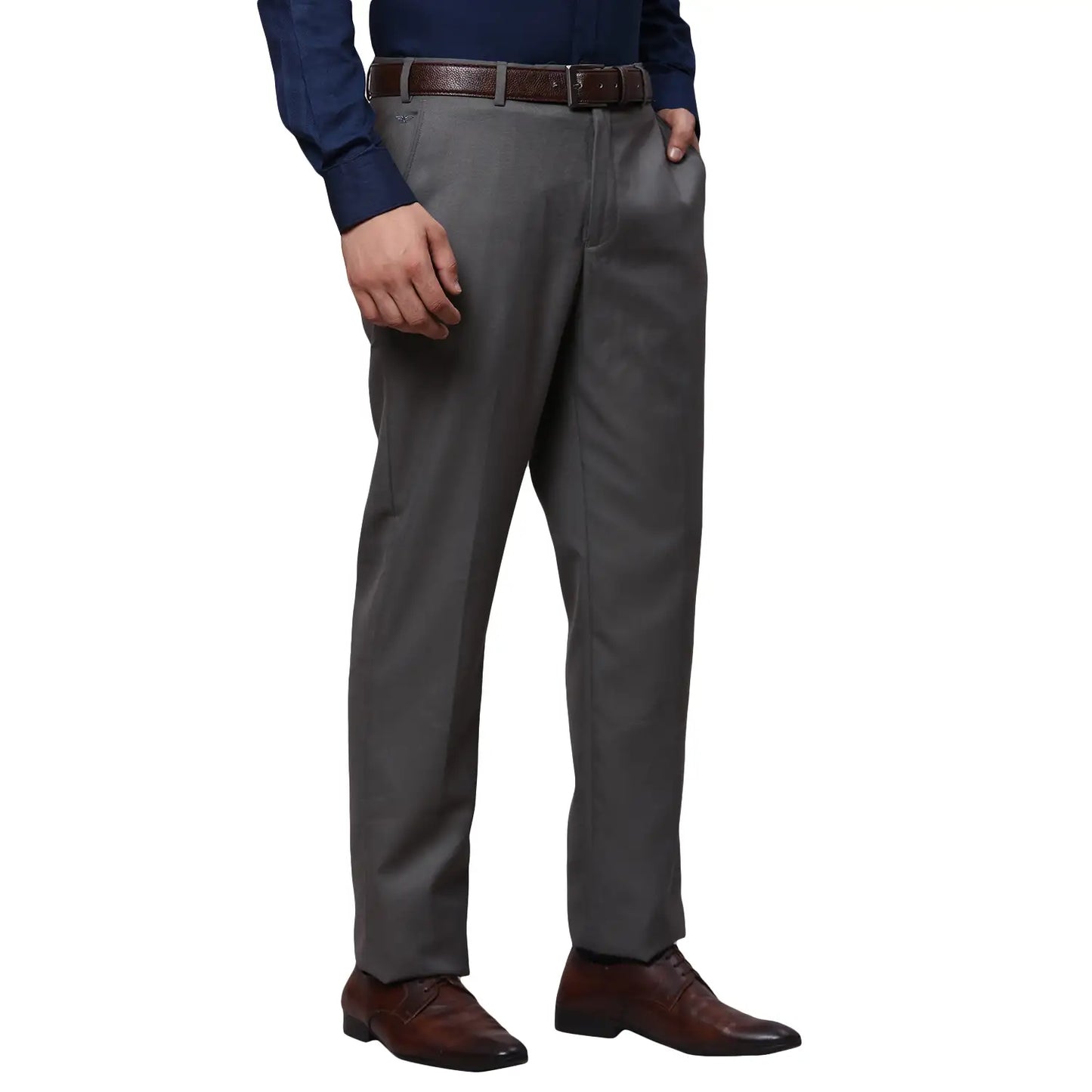 Men Regular Fit Blue Trouser