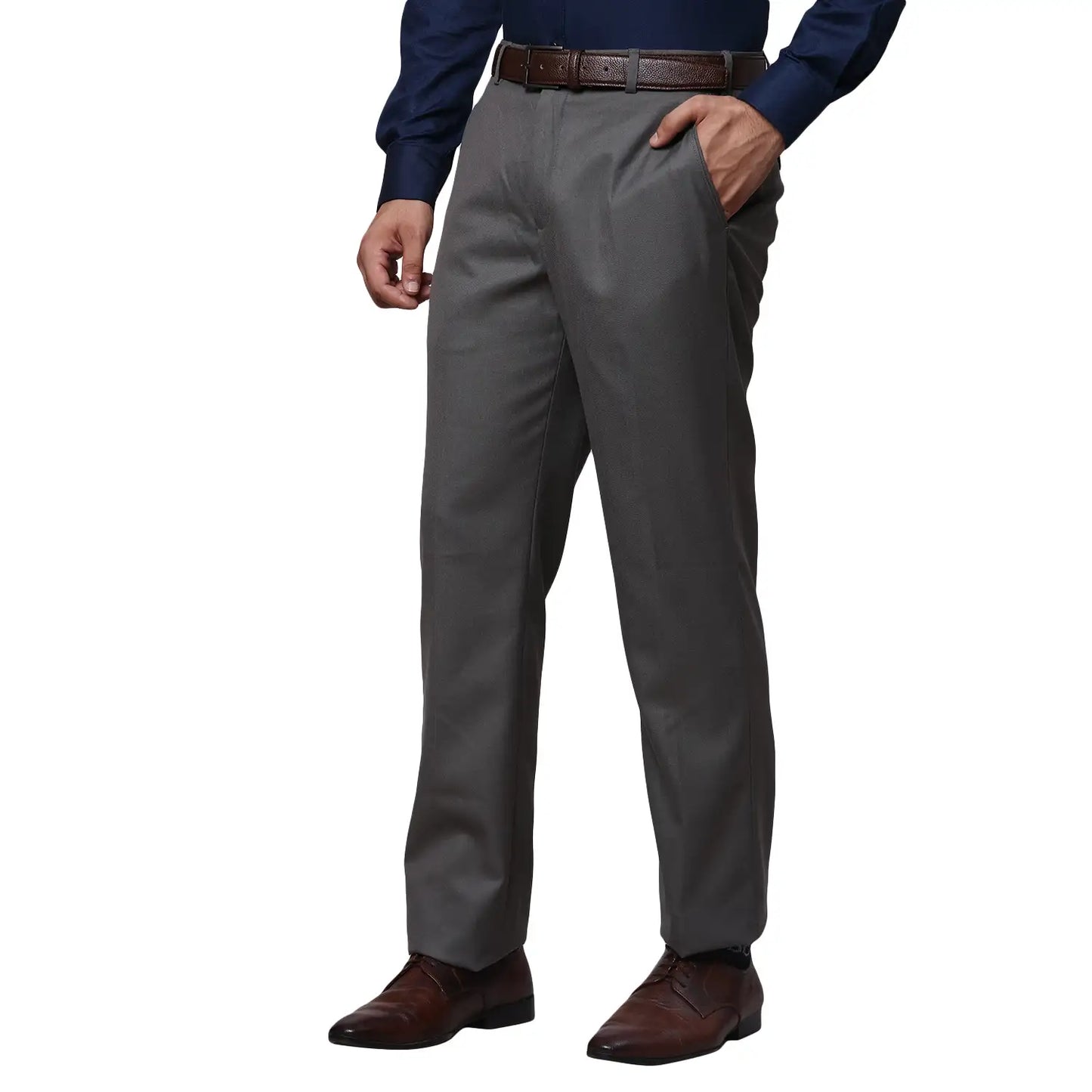 Men Regular Fit Blue Trouser
