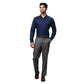 Men Regular Fit Blue Trouser