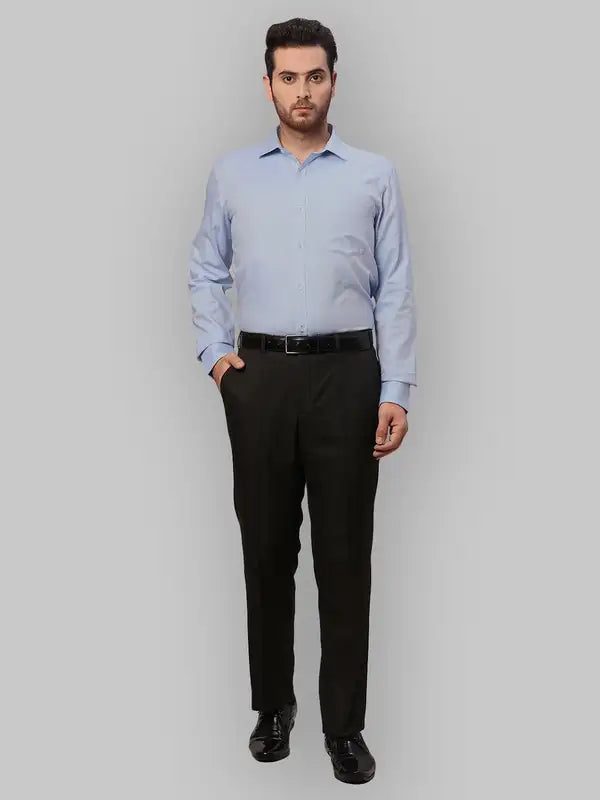 Men Smart Fit Blue Trouser