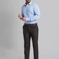 Men Blue Smart Fit Checks Polyester Blend   Trouser