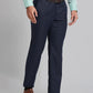 Men Blue Smart Fit Checks Polyester Blend   Trouser