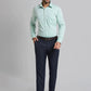 Men Blue Smart Fit Checks Polyester Blend   Trouser