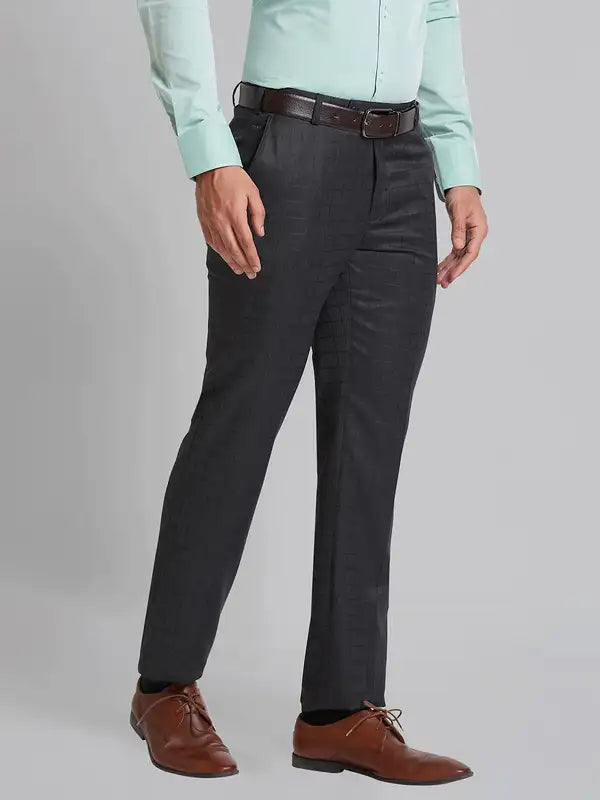 Men Smart Fit Grey Trouser
