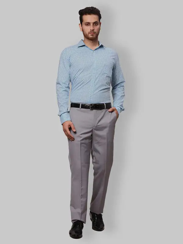 Men Smart Fit Blue Trouser
