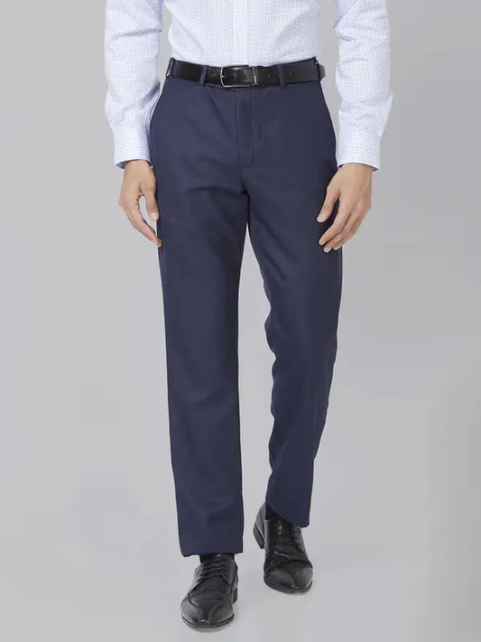 Men Smart Fit Blue Trouser