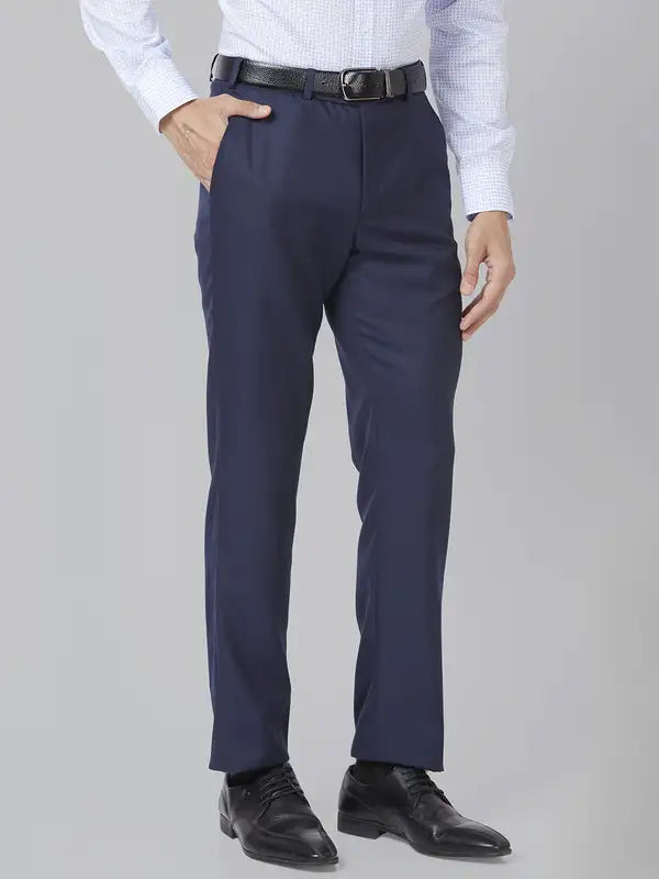 Men Smart Fit Blue Trouser