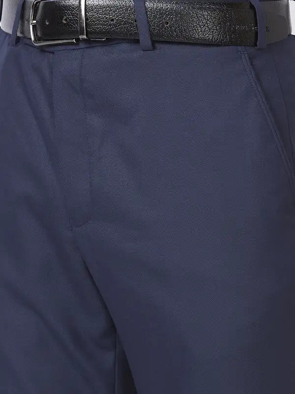 Men Smart Fit Blue Trouser