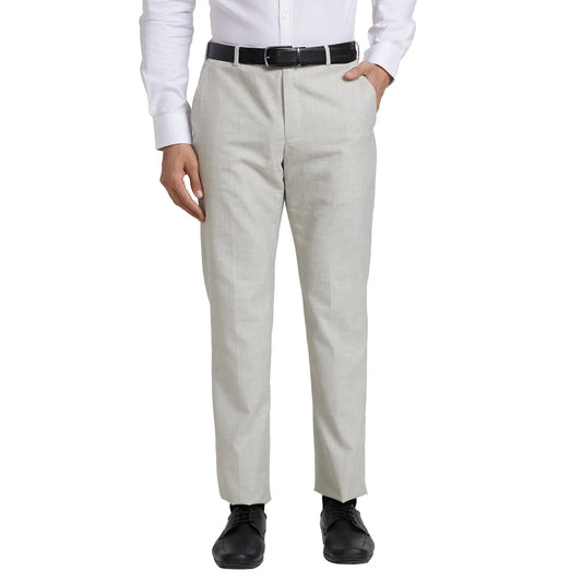 Men Smart Fit Light Blue Trouser