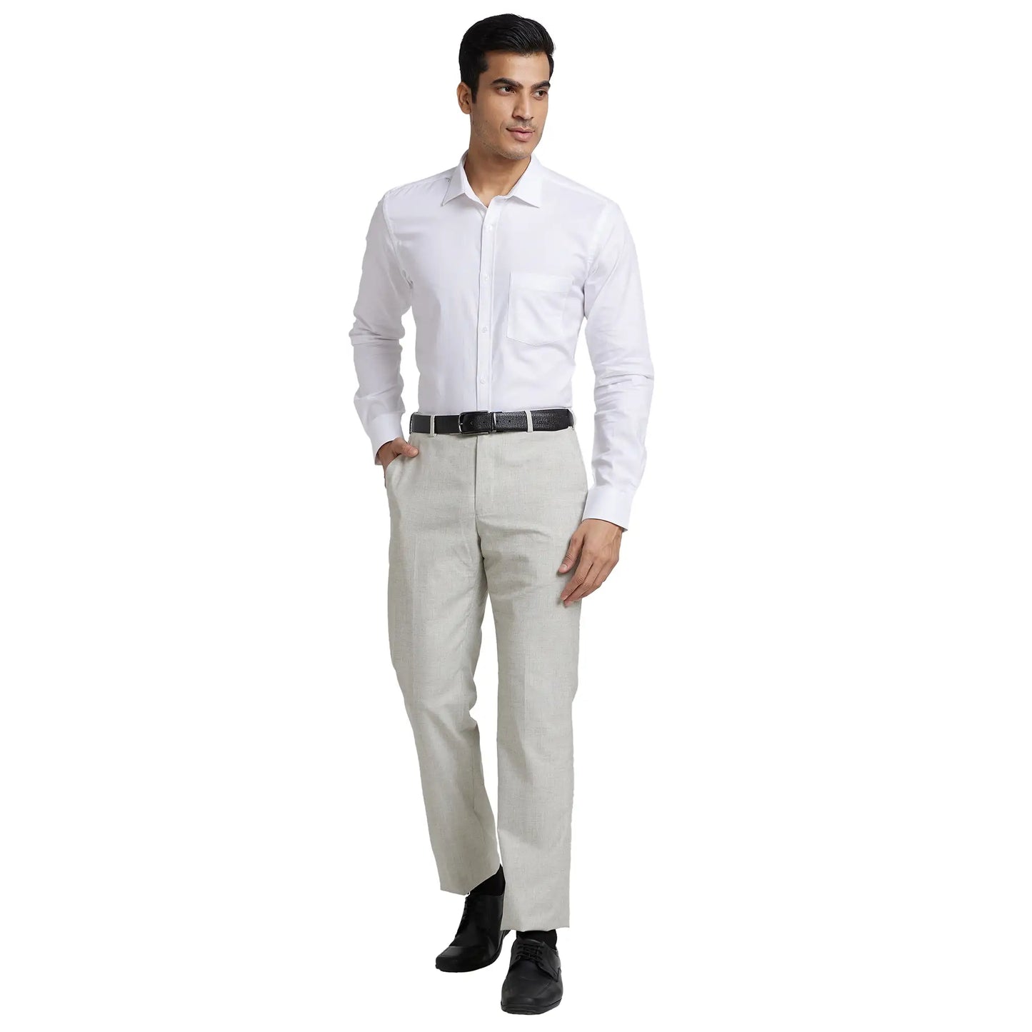 Men Smart Fit Light Blue Trouser