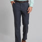 Men Blue Smart Fit Structure Polyester Blend   Trouser