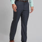 Men Blue Smart Fit Structure Polyester Blend   Trouser