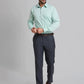 Men Blue Smart Fit Structure Polyester Blend   Trouser