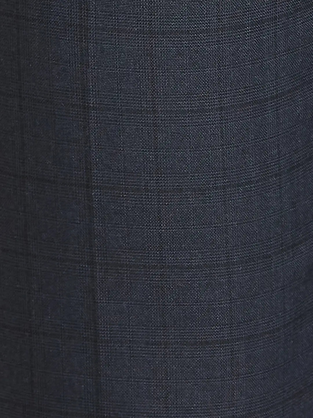 Men Blue Smart Fit Structure Polyester Blend   Trouser