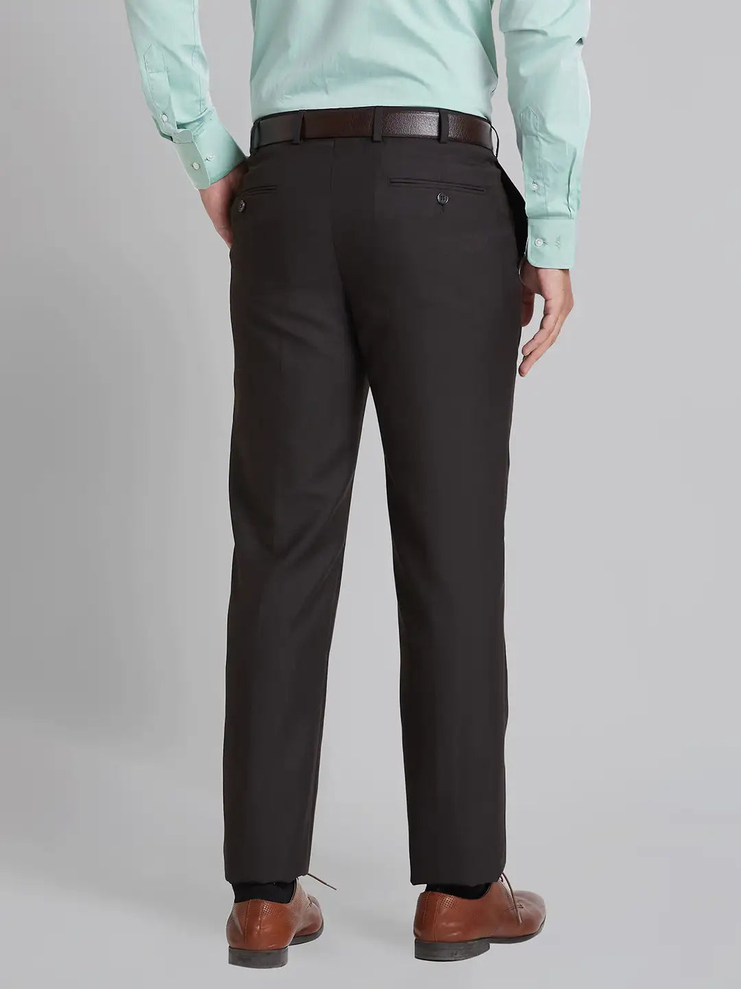 Men Blue Neo Fit Shark Skin Terylene Blend   Trouser