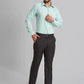 Men Blue Neo Fit Shark Skin Terylene Blend   Trouser
