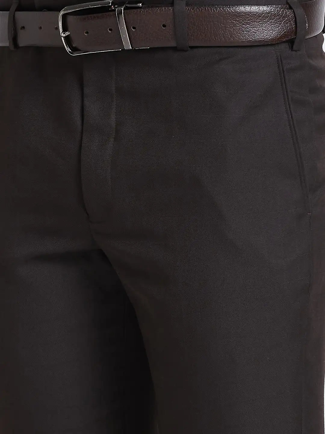 Men Blue Neo Fit Shark Skin Terylene Blend   Trouser
