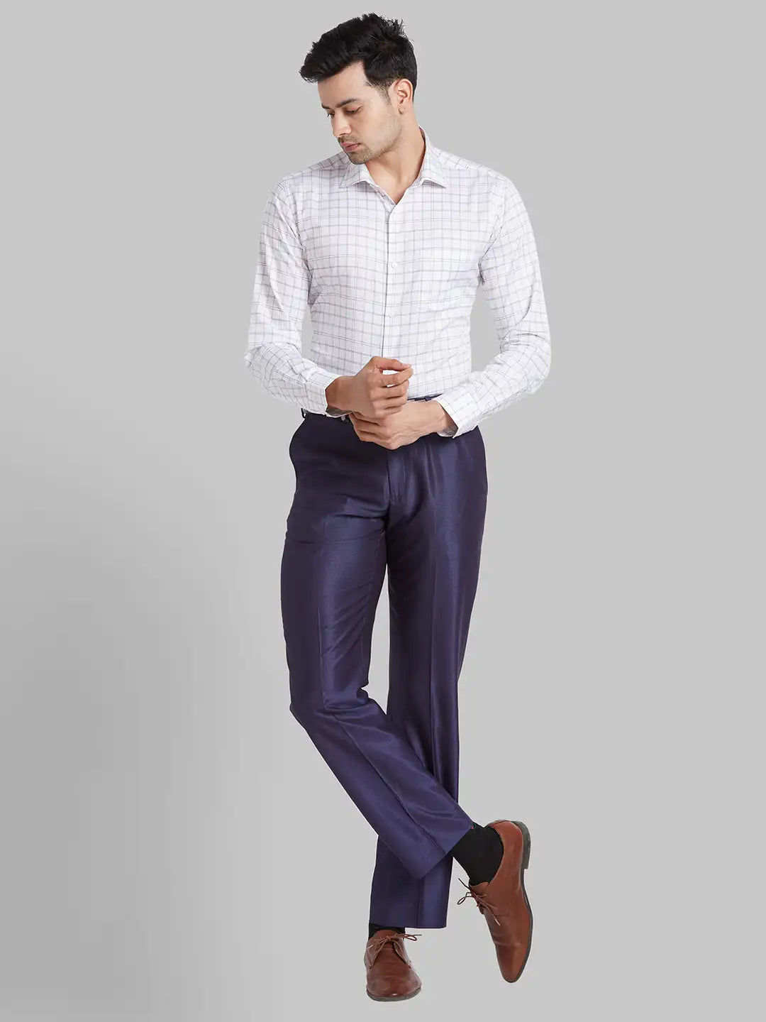 Men Smart Fit Grey Trouser