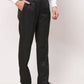 Park Avenue Men Black Structure Smart Fit Polyester Blend Trouser