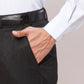 Park Avenue Men Black Structure Smart Fit Polyester Blend Trouser