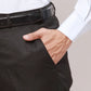 Park Avenue Men Fawn Structure Smart Fit Polyester Blend Trouser