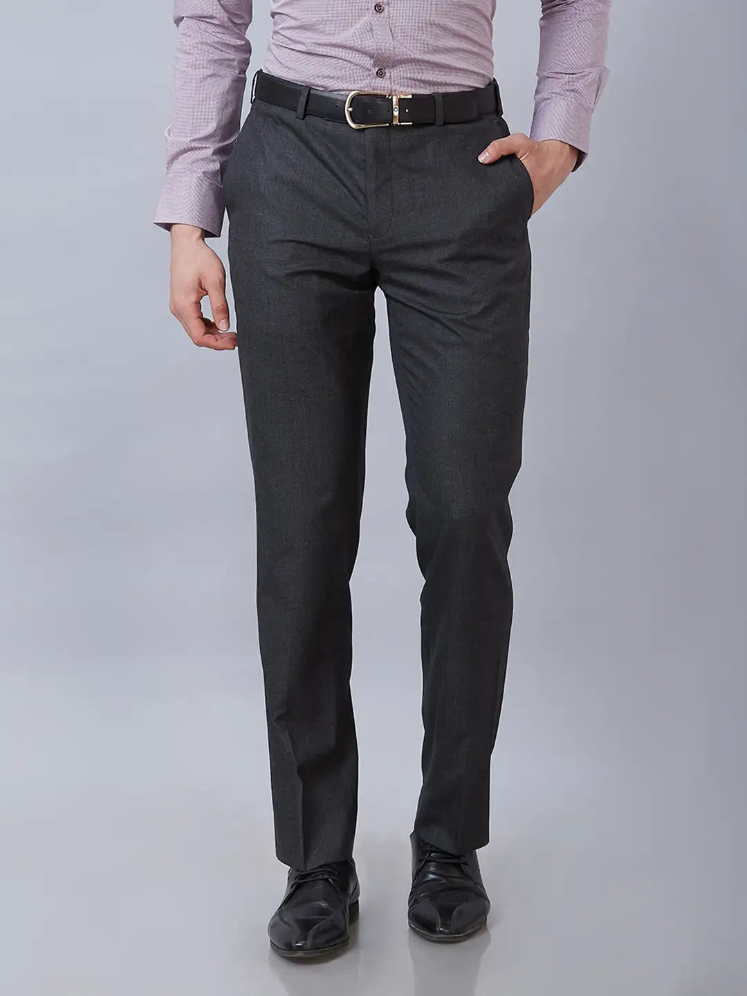 Park Avenue Men Brown Smart Fit Pick-A-Pick Linen Trousers