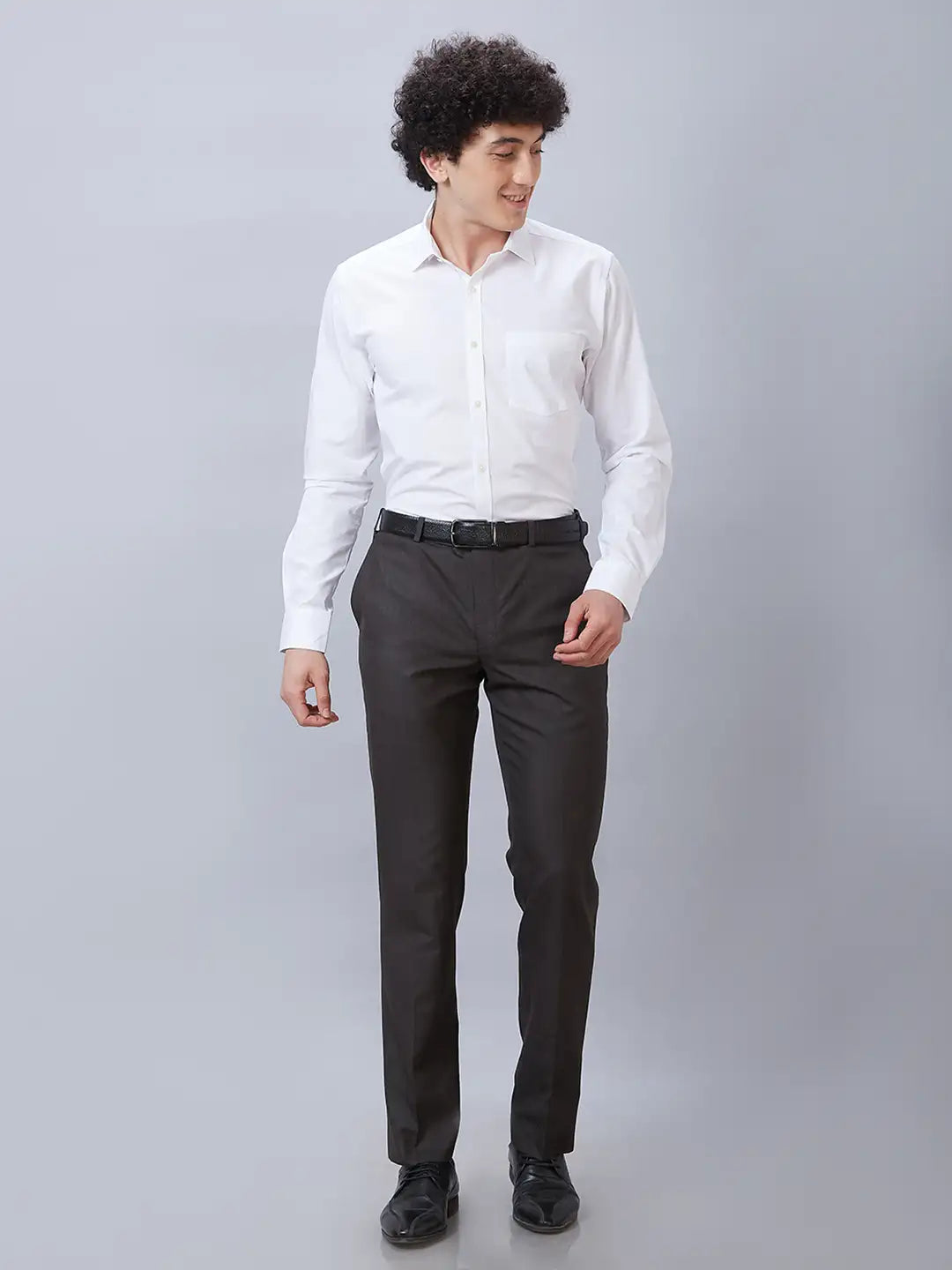 Park Avenue Men Brown Smart Fit Structure Linen Trousers