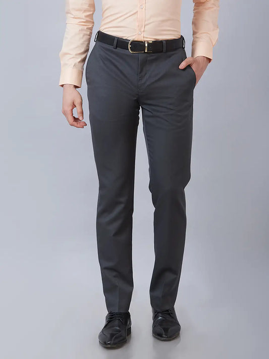 Park Avenue Men Green Smart Fit Structure Cotton Trousers