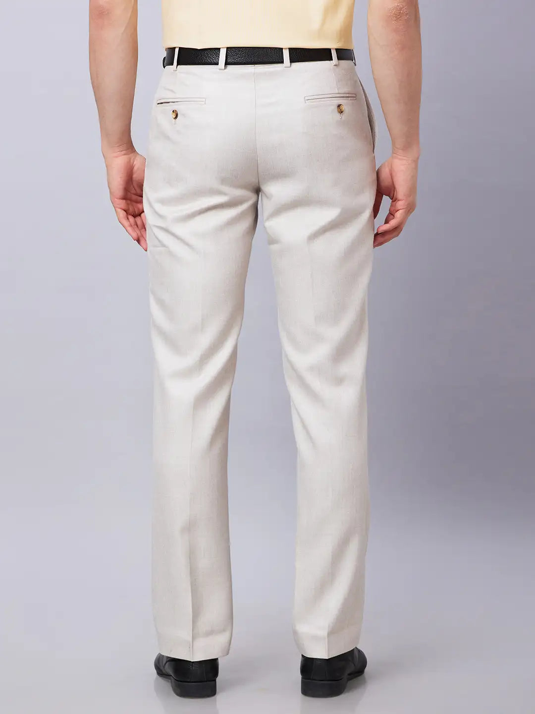 Park Avenue Men Blue Plain Smart Fit Polyester Blend Trouser