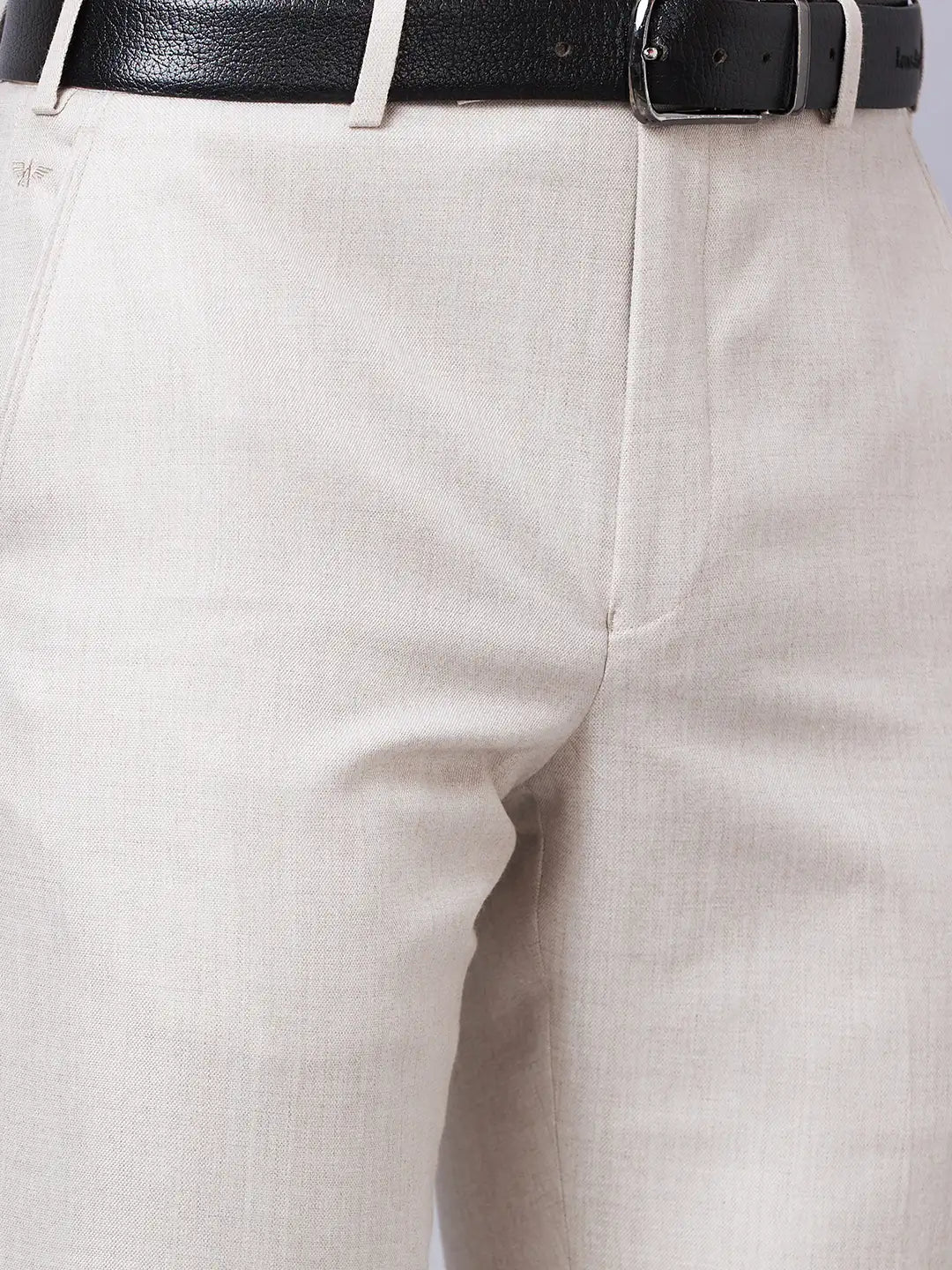 Park Avenue Men Blue Plain Smart Fit Polyester Blend Trouser