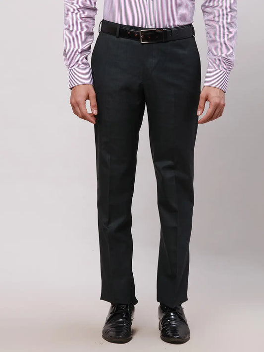Park Avenue Men Brown Smart Fit Checks Cotton Trousers