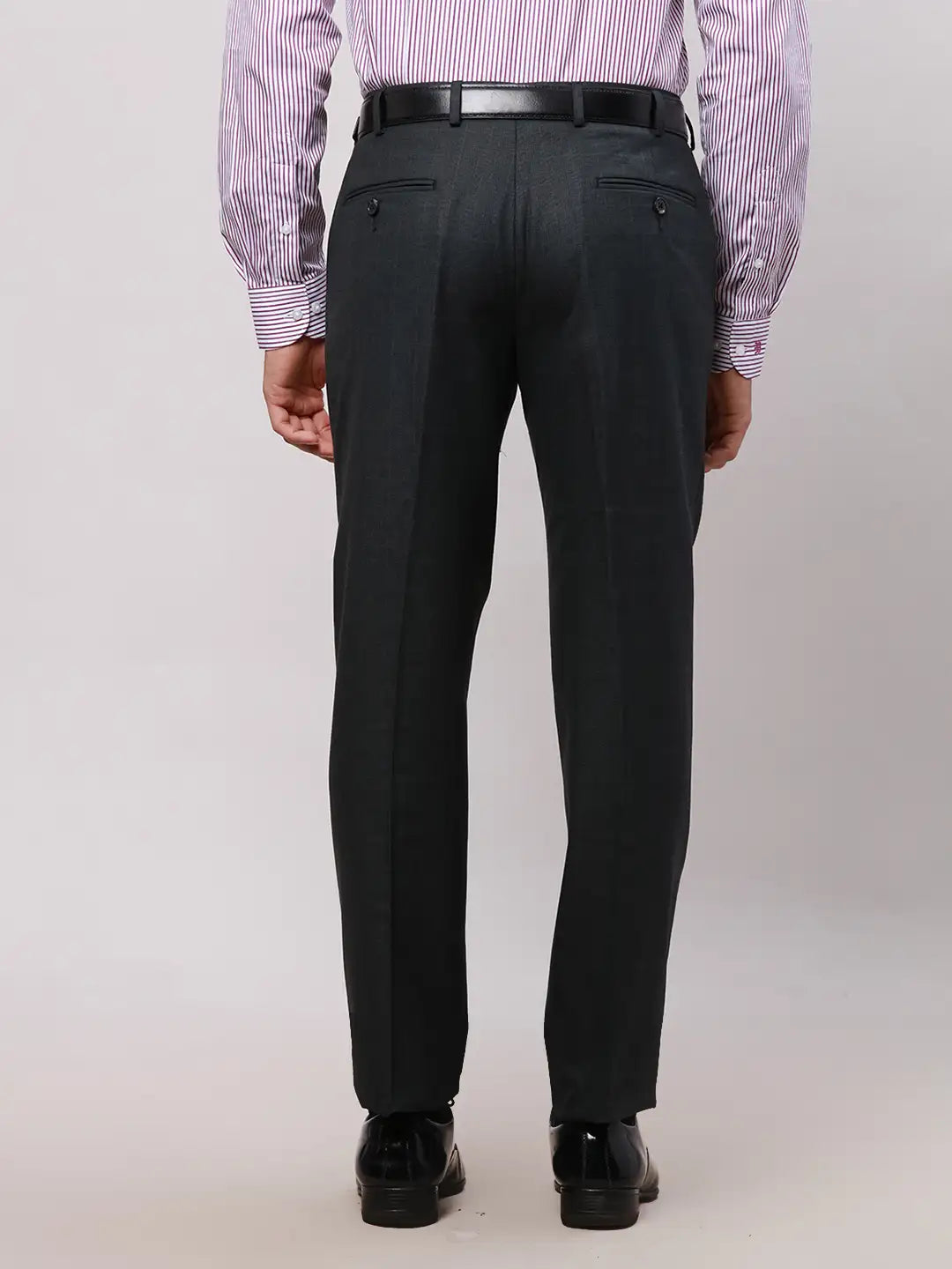 Park Avenue Men Brown Smart Fit Checks Cotton Trousers