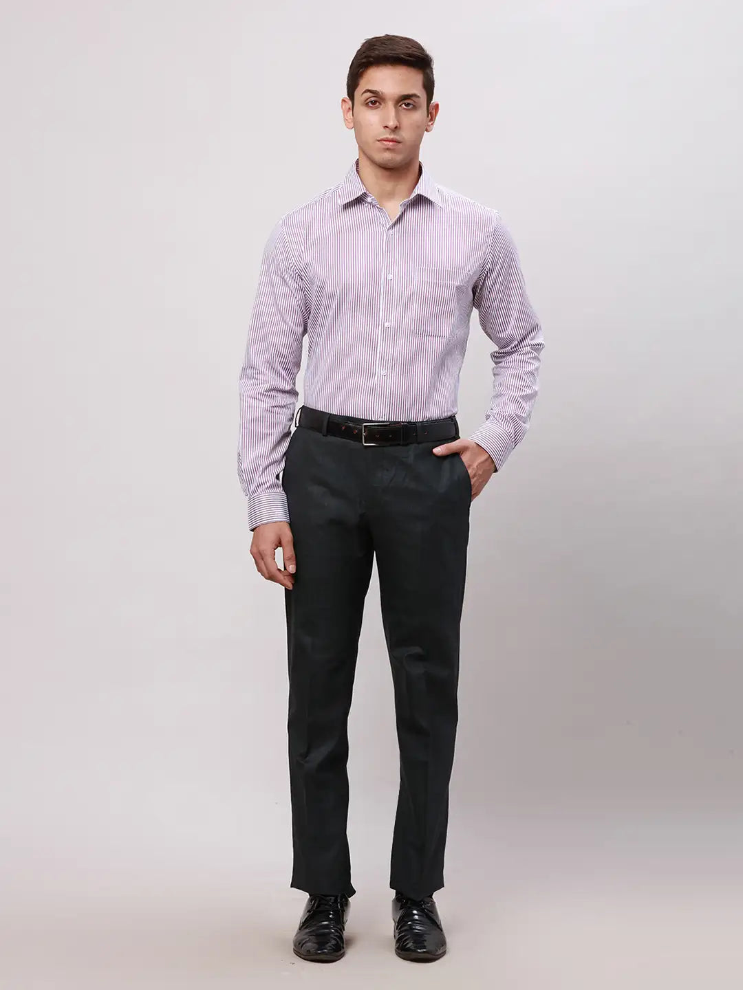 Park Avenue Men Brown Smart Fit Checks Cotton Trousers